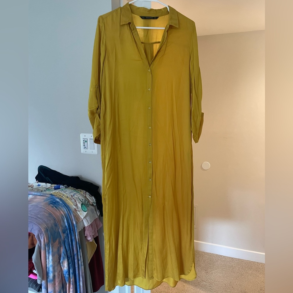 Zara Long Golden Dress